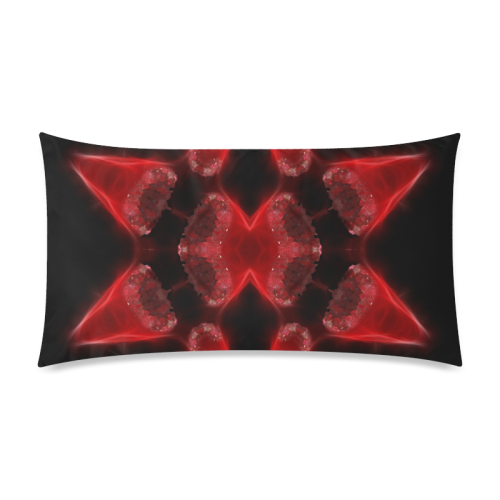 Red Crystal Rectangle Pillow Case 20"x36"(Twin Sides)