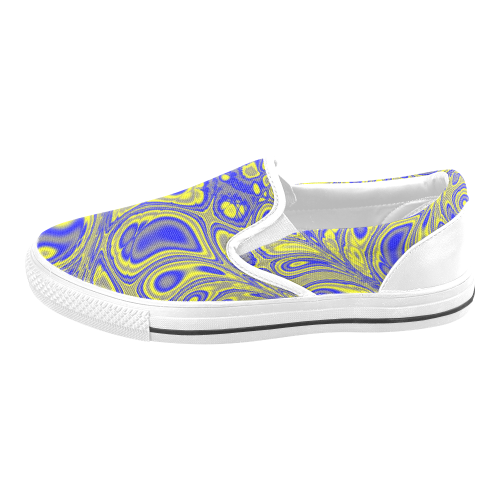 Paisley Party Fractal Abstract Men's Slip-on Canvas Shoes (Model 019)