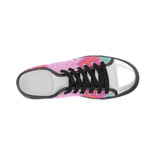 Mint Bubblegum Ice Cream Fractal Abstract Women's Classic Canvas Shoes (Model 018)