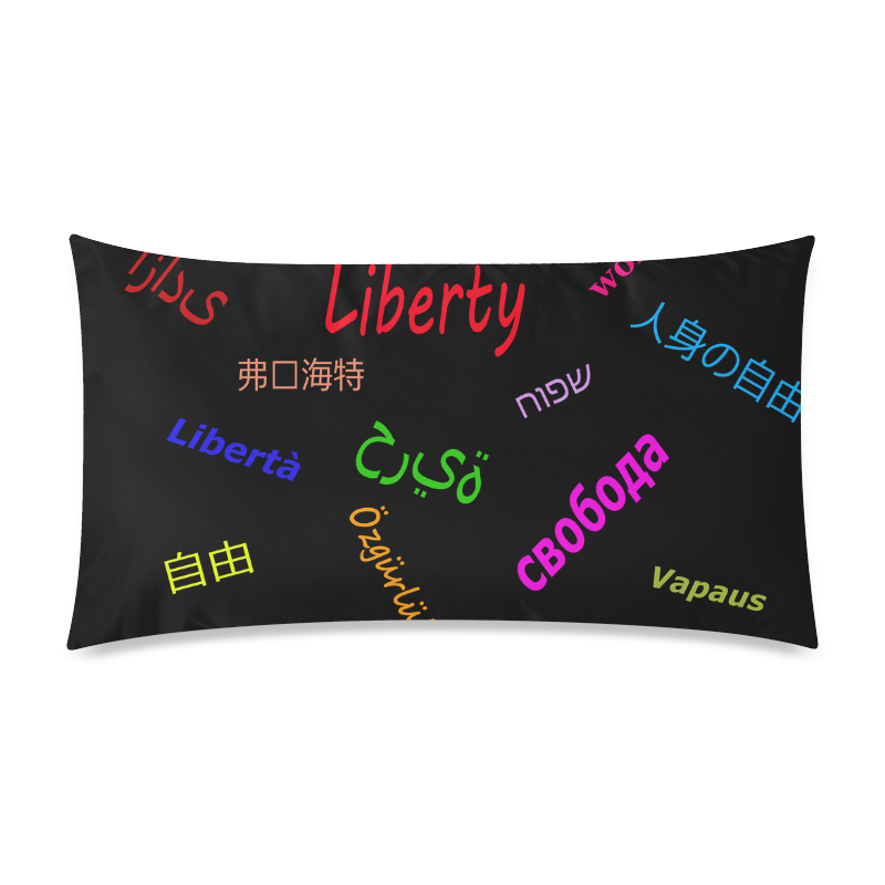 Freedom in several languages Rectangle Pillow Case 20"x36"(Twin Sides)
