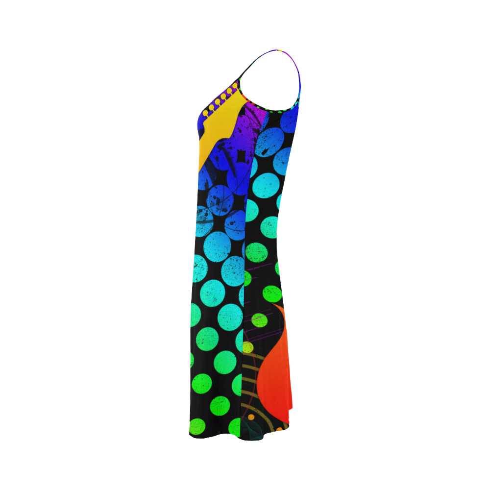 Fire Guitar Abstract Music by ArtformDesigns Alcestis Slip Dress (Model D05)