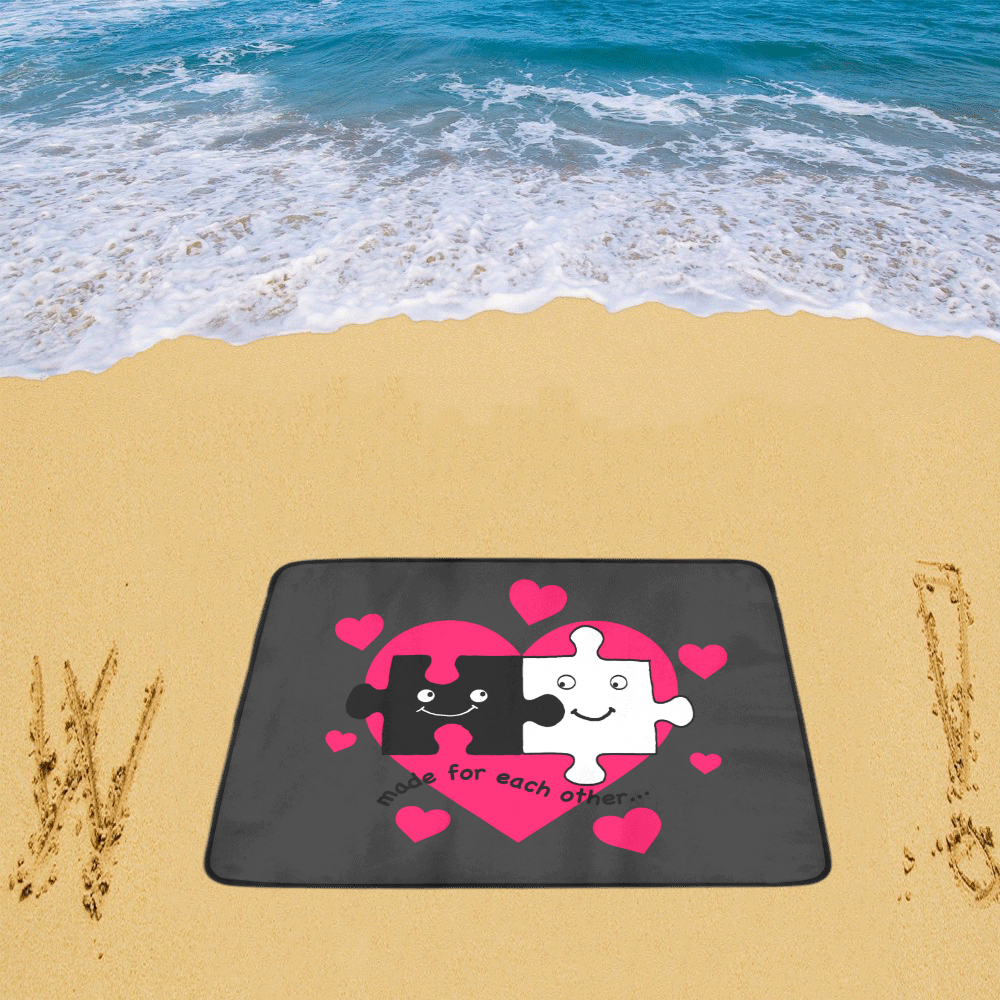 Jigsaw in Love Beach Mat 78"x 60"