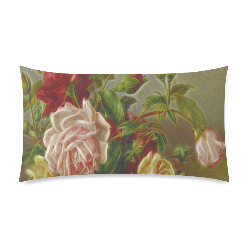 A Rose Is A Rose Is A Rose Rectangle Pillow Case 20"x36"(Twin Sides)