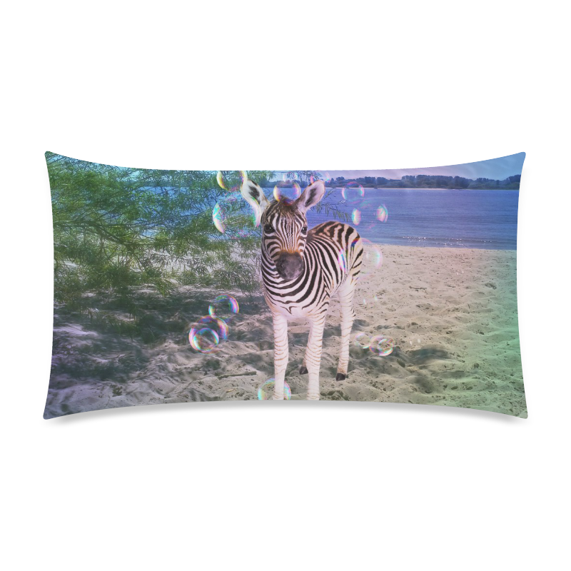 Little cute zebra Rectangle Pillow Case 20"x36"(Twin Sides)