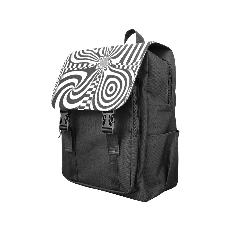 Op Art Black White Casual Shoulders Backpack (Model 1623)