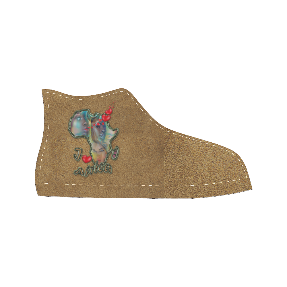 I love africa Women's Classic High Top Canvas Shoes (Model 017)