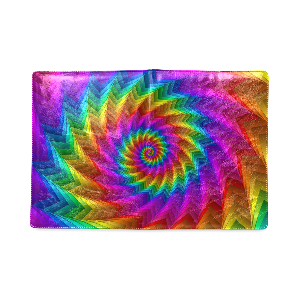 Psychedelic Rainbow Spiral Fractal Custom NoteBook B5