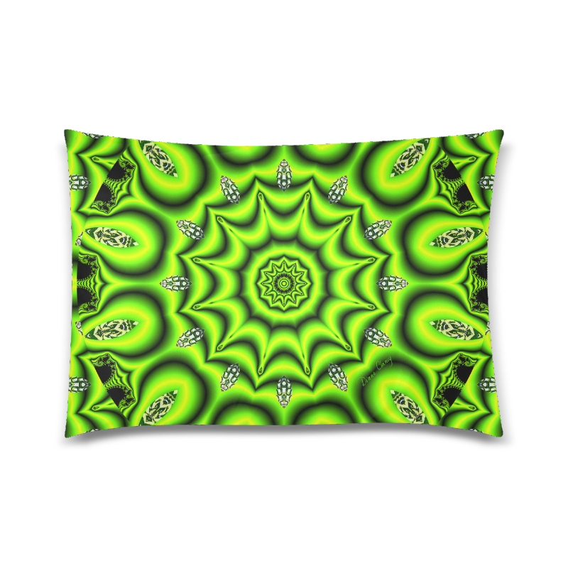 Spring Lime Green Garden Mandala, Abstract Spirals Custom Zippered Pillow Case 20"x30"(Twin Sides)
