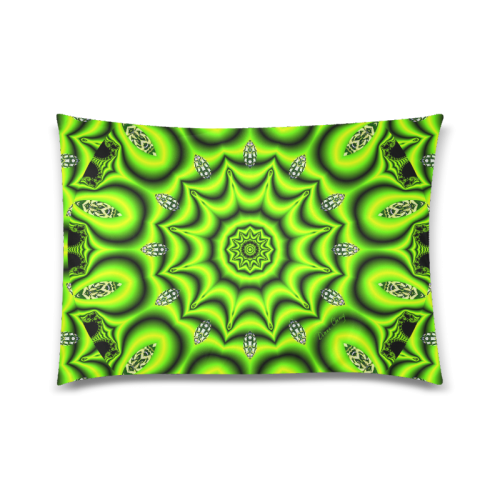 Spring Lime Green Garden Mandala, Abstract Spirals Custom Zippered Pillow Case 20"x30"(Twin Sides)