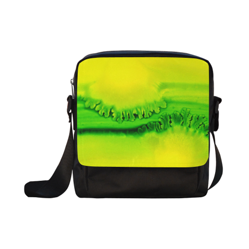 Yellow Colorbubbles Green Colorfern Crossbody Nylon Bags (Model 1633)