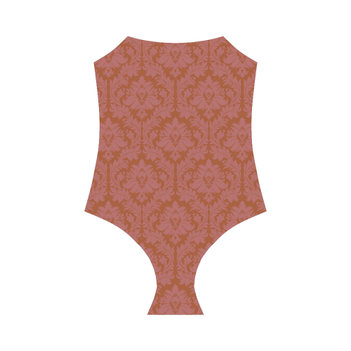autumn fall color red damask Strap Swimsuit ( Model S05)