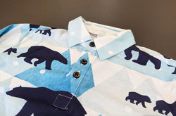 Little Boys' All Over Print Long Sleeve Polo Shirt (Model T73)