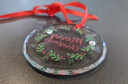 Round Crystal Glass Ornament-New