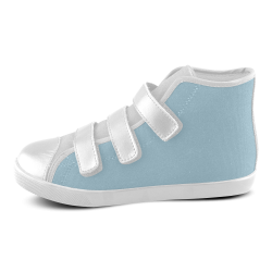 Aquamarine Velcro High Top Canvas Kid's Shoes (Model 015)