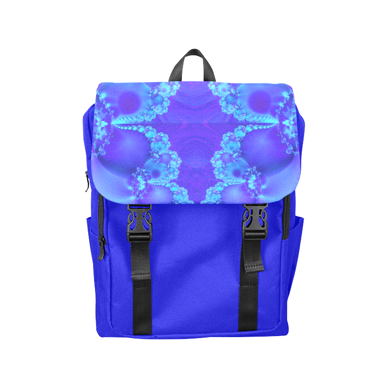 Mary's Veil Blue Fractal Abstract Casual Shoulders Backpack (Model 1623)