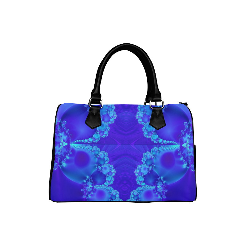 Mary's Veil Blue Fractal Abstract Boston Handbag (Model 1621)