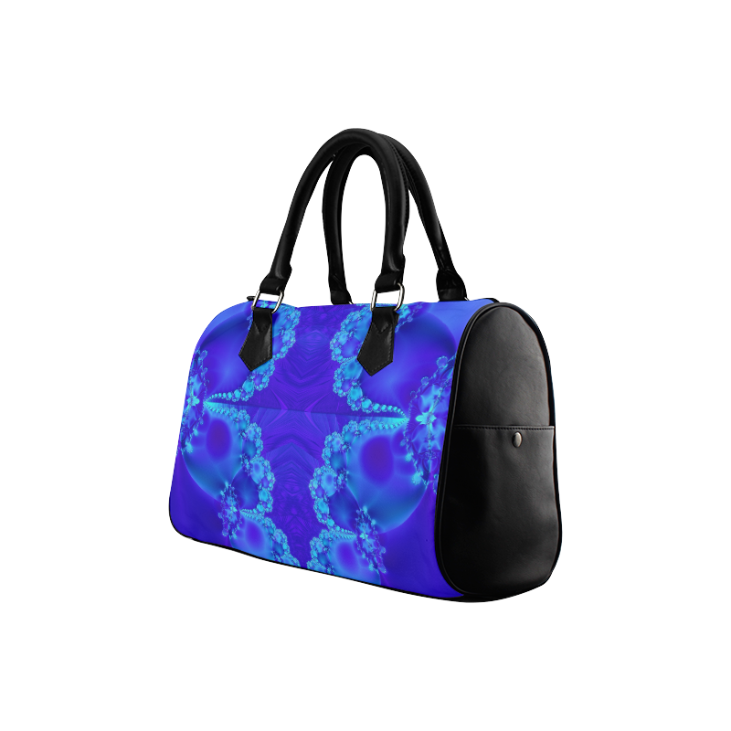 Mary's Veil Blue Fractal Abstract Boston Handbag (Model 1621)