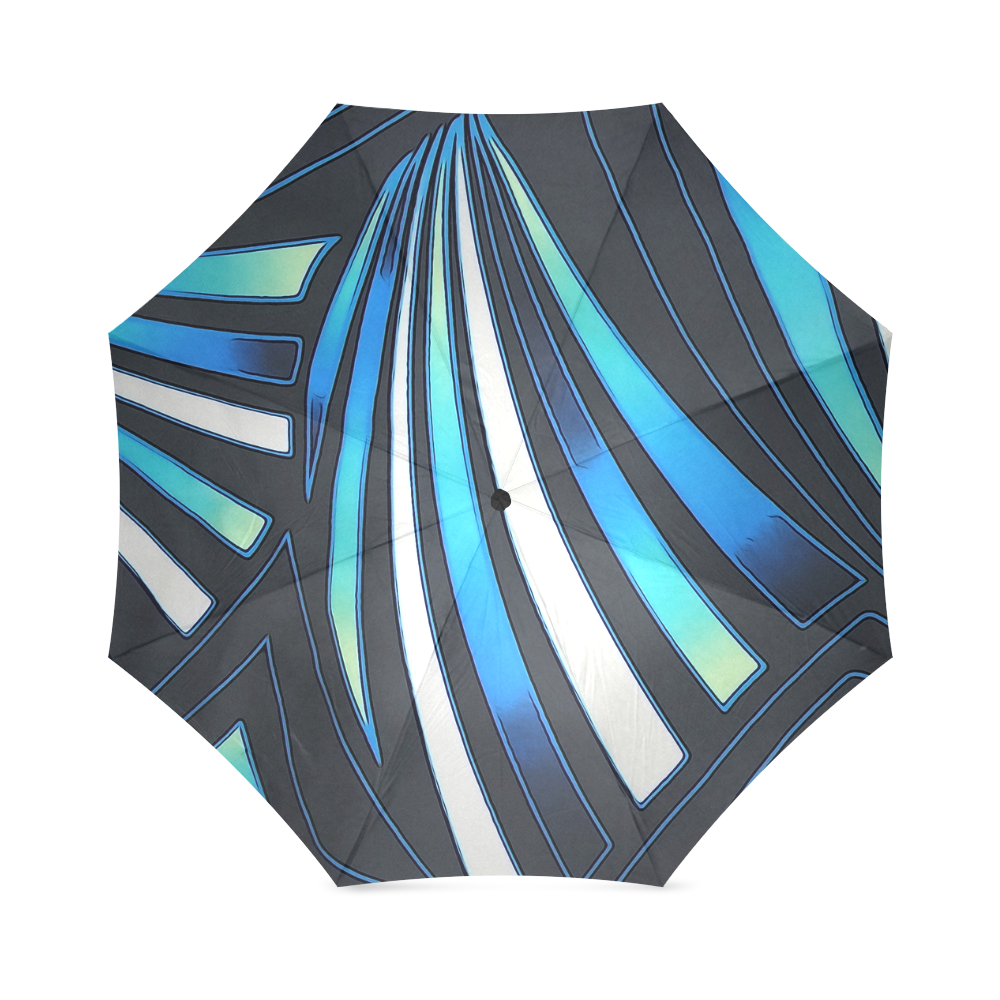 blue fan Foldable Umbrella (Model U01)
