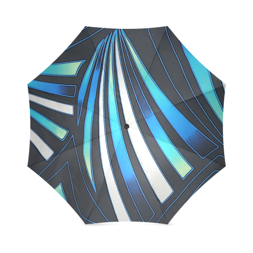 blue fan Foldable Umbrella (Model U01)