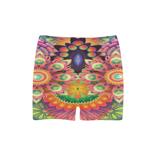 Flowering Fractal Neon Whimsy Briseis Skinny Shorts (Model L04)