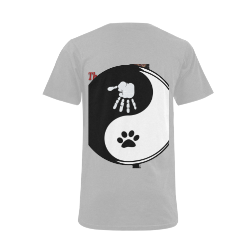 Cats and Humans Men's V-Neck T-shirt  Big Size(USA Size) (Model T10)