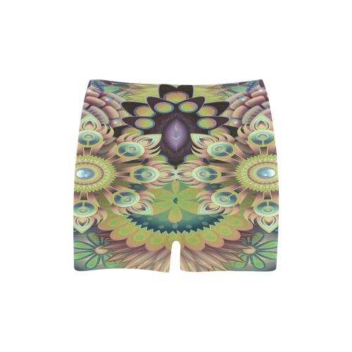Flowering Fractal Green Whimsy Briseis Skinny Shorts (Model L04)