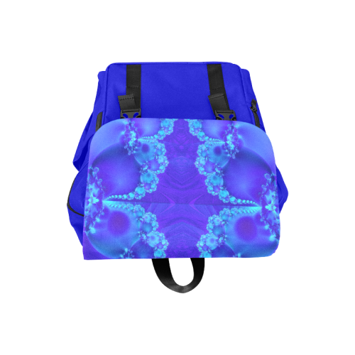 Mary's Veil Blue Fractal Abstract Casual Shoulders Backpack (Model 1623)