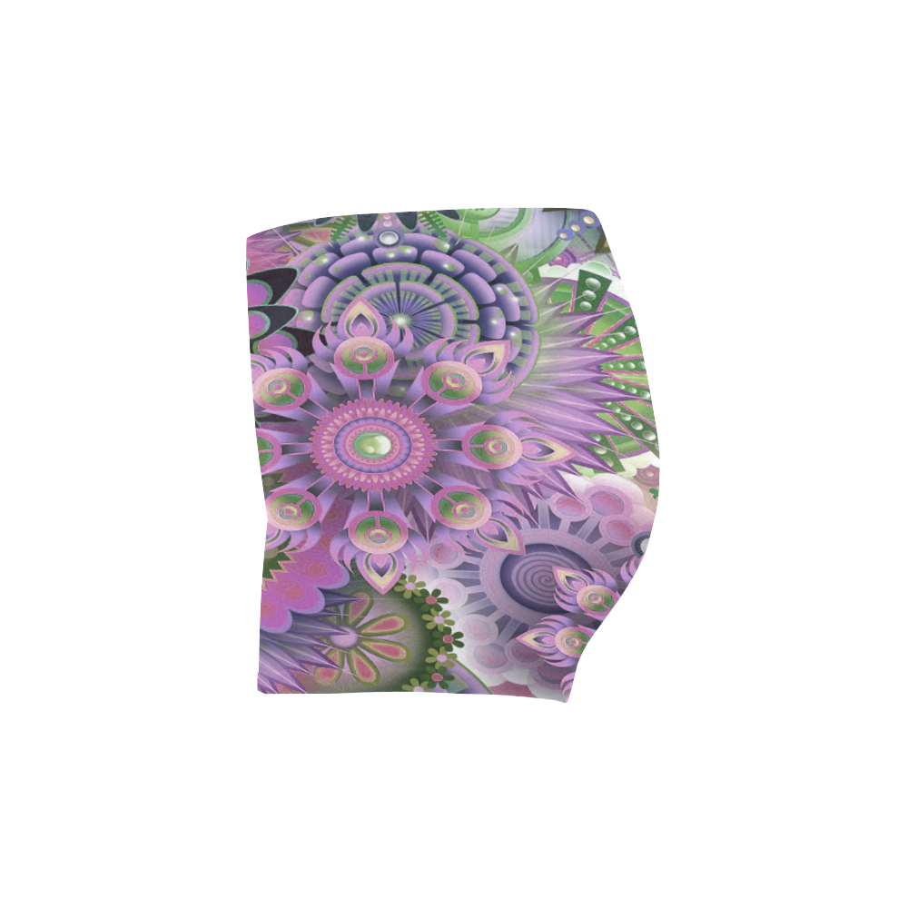 Flowering Fractal Purple Whimsy Briseis Skinny Shorts (Model L04)