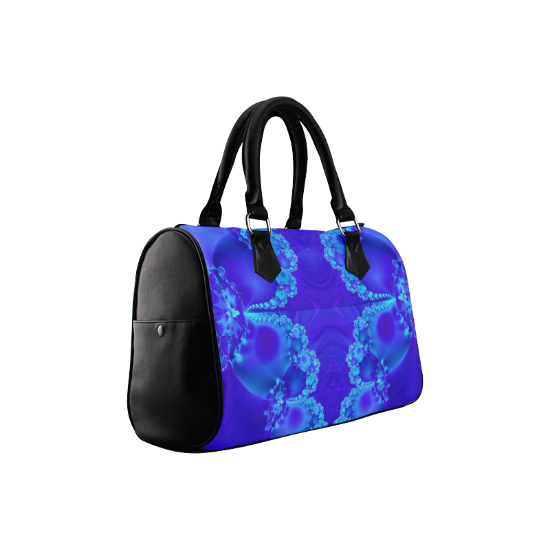 Mary's Veil Blue Fractal Abstract Boston Handbag (Model 1621)