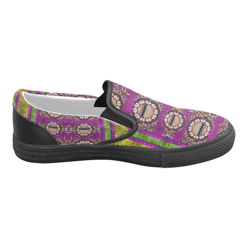 Rainbow love for the nature and sunset Men's Unusual Slip-on Canvas Shoes (Model 019)