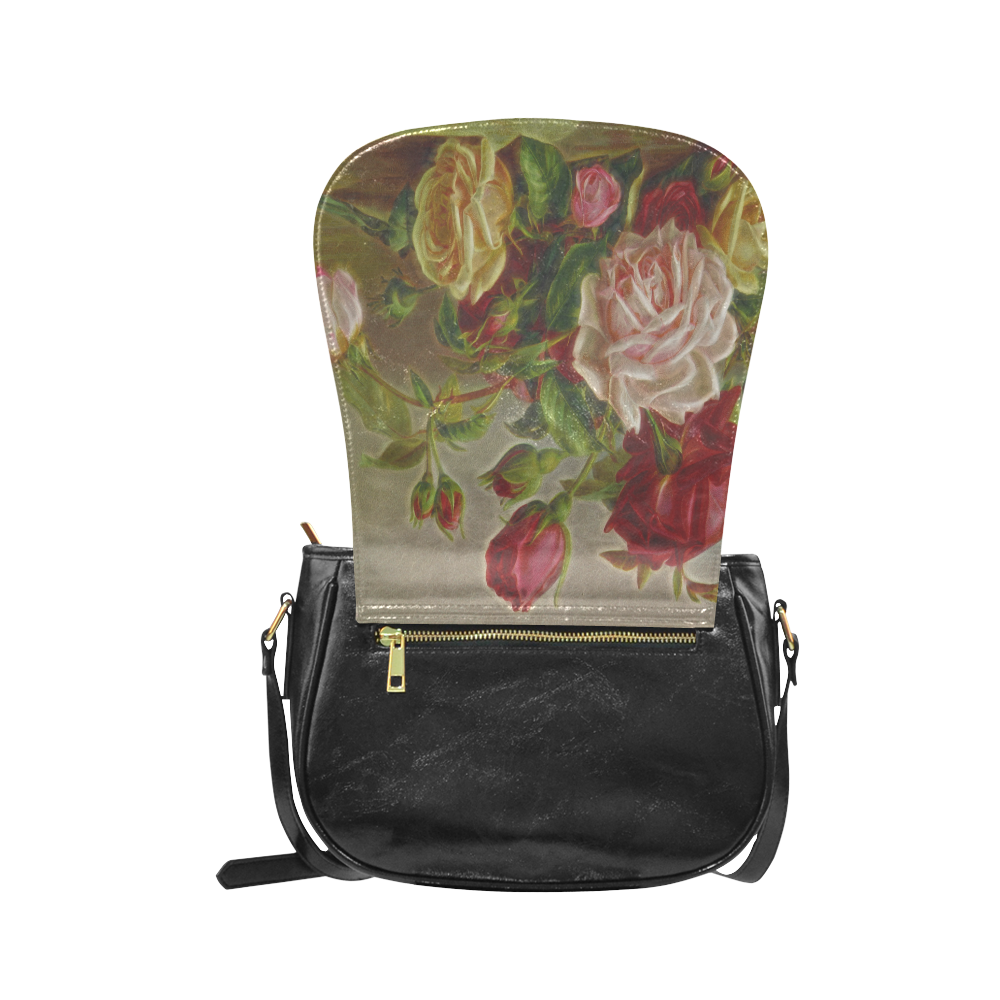 A Rose Is A Rose Is A Rose Classic Saddle Bag/Large (Model 1648)