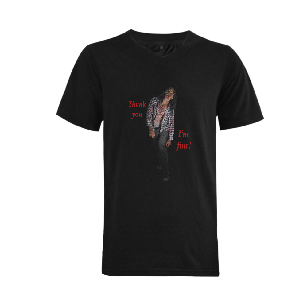 In Zombie Mood Men's V-Neck T-shirt  Big Size(USA Size) (Model T10)
