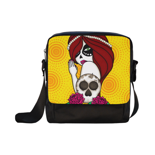 Sugar Skull Girl by ArtformDesigns Crossbody Nylon Bags (Model 1633)