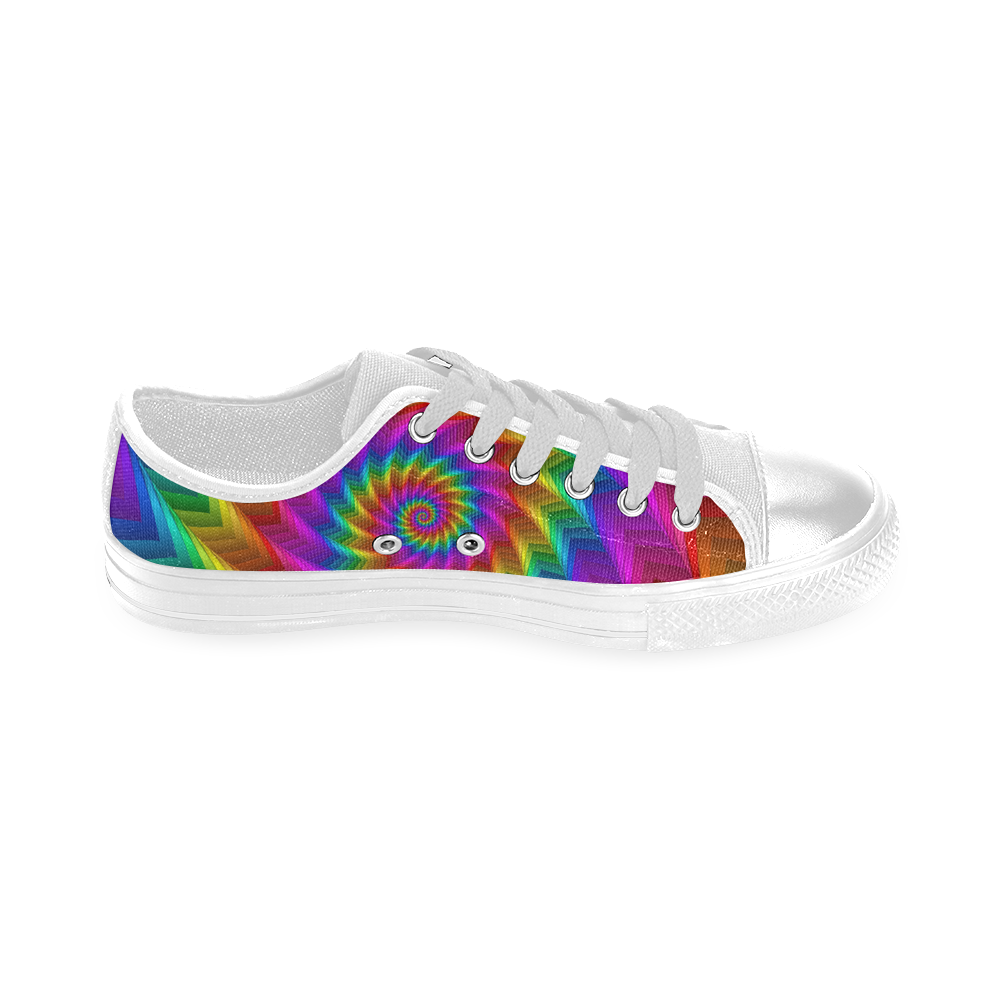 Psychedelic Rainbow Spiral Fractal Men's Classic Canvas Shoes (Model 018)