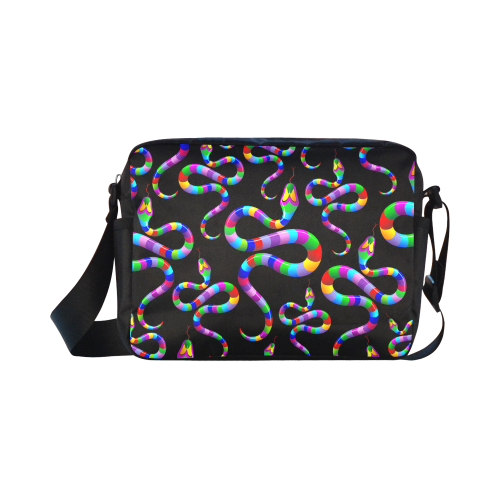 Snake Psychedelic Rainbow Colors Classic Cross-body Nylon Bags (Model 1632)