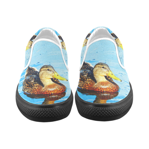 Duck Reflected Women's Unusual Slip-on Canvas Shoes (Model 019)