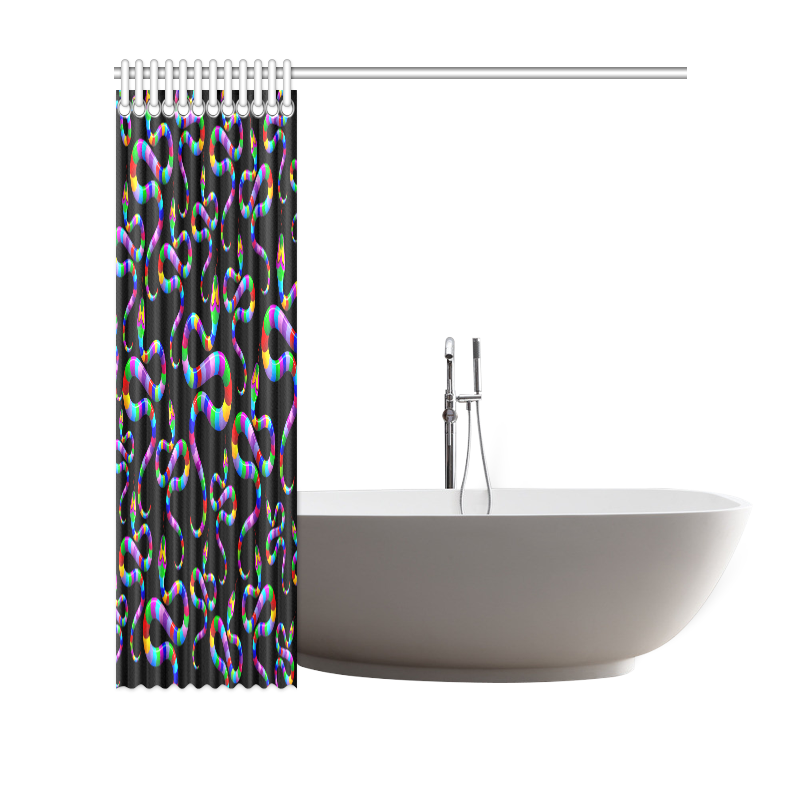 Snake Psychedelic Rainbow Colors Shower Curtain 69"x70"