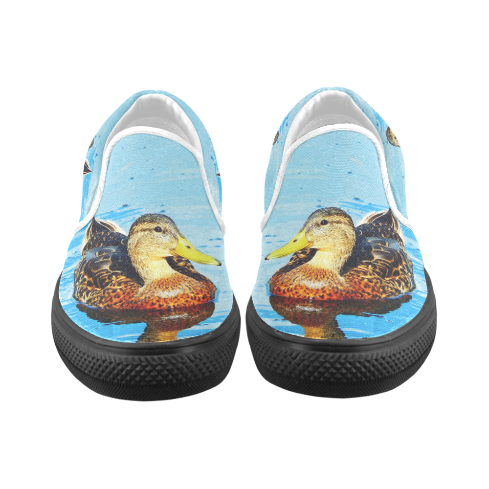 Duck Reflected Men's Unusual Slip-on Canvas Shoes (Model 019)