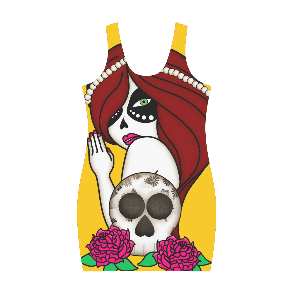 Sugar Skull Girl by ArtformDesigns Medea Vest Dress (Model D06)