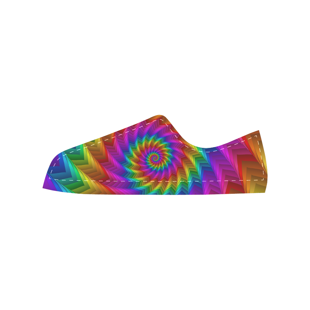 Psychedelic Rainbow Spiral Fractal Men's Classic Canvas Shoes (Model 018)