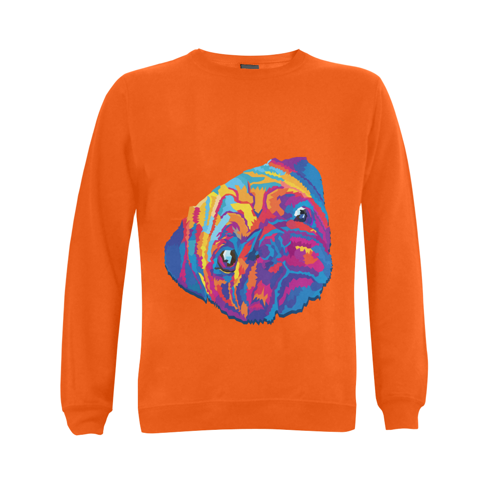 pop art pug Gildan Crewneck Sweatshirt(NEW) (Model H01)