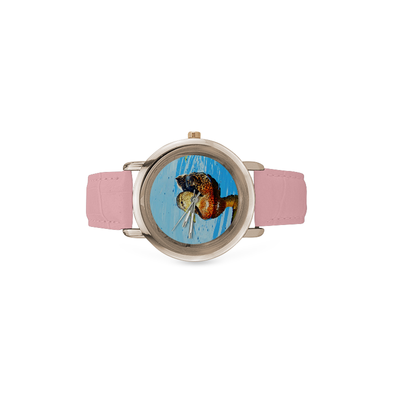 Duck Reflected Women's Rose Gold Leather Strap Watch(Model 201)