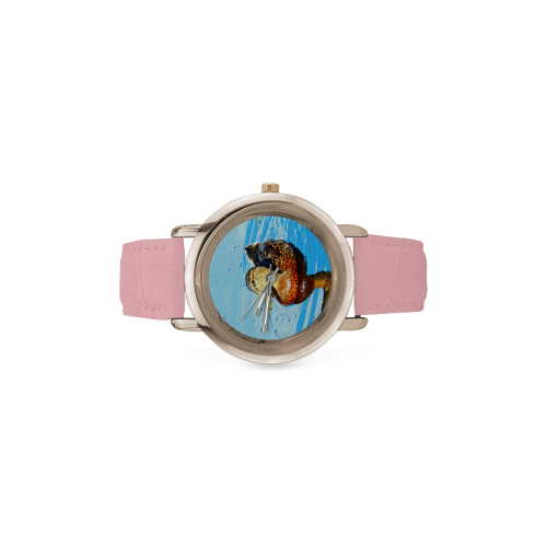 Duck Reflected Women's Rose Gold Leather Strap Watch(Model 201)