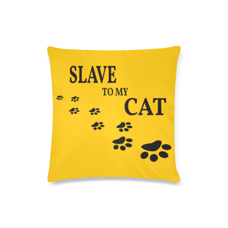 Slave To My Cat Custom Zippered Pillow Case 16"x16"(Twin Sides)