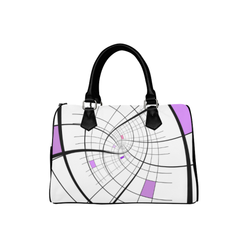 Swirl Grid Lilac Rose Spiral Boston Handbag (Model 1621)