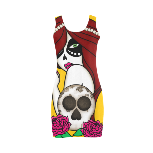 Sugar Skull Girl by ArtformDesigns Medea Vest Dress (Model D06)
