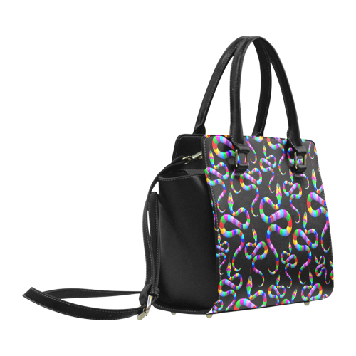 Snake Psychedelic Rainbow Colors Classic Shoulder Handbag (Model 1653)