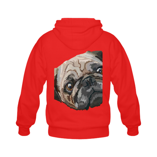 pug love Gildan Full Zip Hooded Sweatshirt (Model H02)