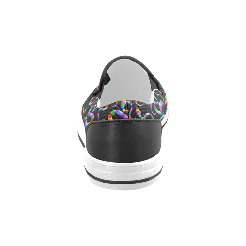Snake Psychedelic Rainbow Colors Men's Slip-on Canvas Shoes (Model 019)