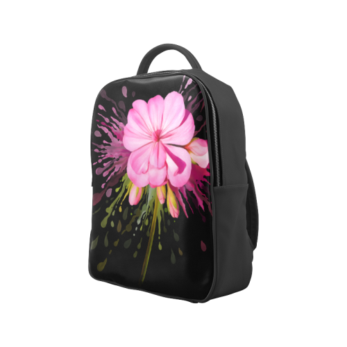 Pink flower color splash, watercolor Popular Backpack (Model 1622) | ID ...
